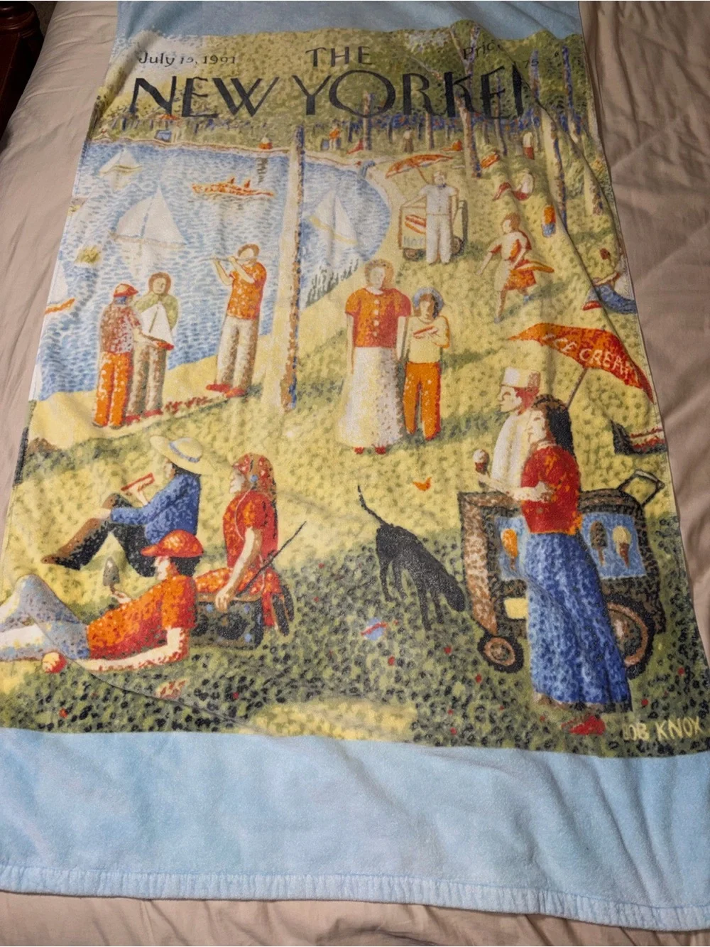 HTF RARE The New Yorker Magazine Beach Towel July  15, 1991 Central Park